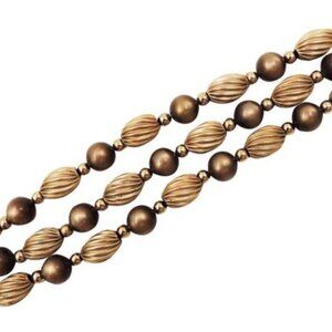 Vintage 1950s Signed Napier Brown Moonglow Beaded 3-Strand Bracelet